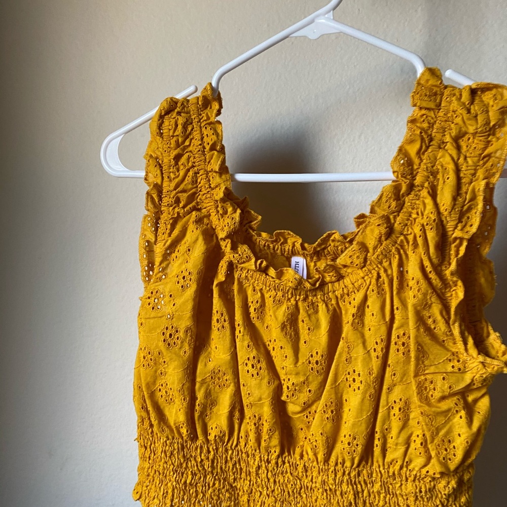 Yellow crop top